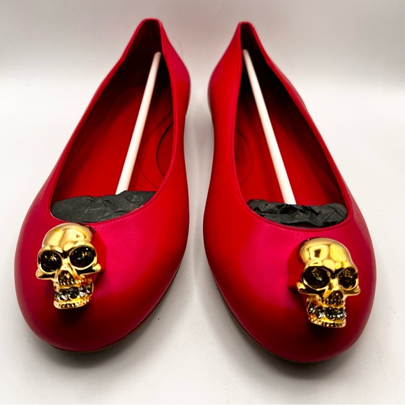 BNWOB ALEXANDER MCQUEEN RED FLATS - Picture 7 of 10